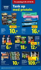Lidl tilbudsavis uge 41 Side 9: Sportyfeel Clear Whey eller proteinpulver €109,00, Crownfield High Protein Loops €18,00