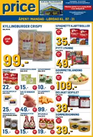 Price Lagerbutikk kundeavis Side 1: Kyllingnuggets €99,00, First Price Amerikansk Blanding €15,00