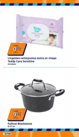 Catalogue Action semaine 40 page 12: Teddy Care Lingettes nettoyantes mains et visage €0,79, Faitout Blackstone €9,95