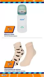 Catalogue Action semaine 40 page 2: Chaussettes de maison €1,99, Alvär Biberon €1,79