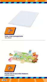 Catalogue Action semaine 40 page 26: Toile cirée transparente €3,99, Mini Matters Puzzle 3D en bois €2,29