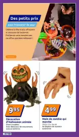 Catalogue Action semaine 40 page 34: Décoration d'Halloween animée €9,95, Main de zombie qui marche €4,99