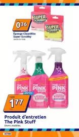 Catalogue Action semaine 40 page 5: The Pink Stuff €1,77, CleanRite Éponge Super Scrubby €0,36