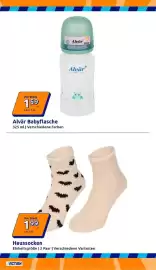 Action Prospekt woche 40 Seite 2: Haussocken €1,99, Alvär Babyflasche €1,59