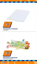 Action Prospekt woche 40 Seite 24: Transparente Tischdecke €3,99, Mini Matters Holzpuzzle €2,29