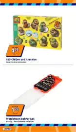 Action Prospekt woche 40 Seite 6: SES Gießen und Anmalen €4,95, Werckmann Bohrer-Set €1,99