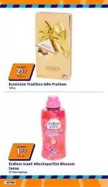 Action Prospekt woche 40 Seite 8: Excelcium Tradition Edle Pralinen €2,49, Endless Scent Wäscheparfüm Blossom Sense €1,99