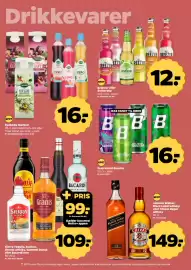 Netto tilbudsavis uge 40 Side 30: Faxe Kondi Booster €16,00, Sierra Tequila, Kahlua, Grants whisky, Bacardi rom €109,00