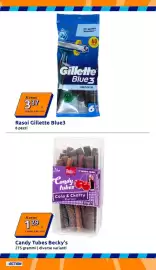 Volantino Action settimana 40 Pagina 14: Candy Tubes Becky's €1,29, Rasoi Gillette Blue3 €3,37