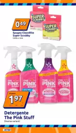 Volantino Action settimana 40 Pagina 5: Detergente The Pink Stuff €1,97, Spugna CleanRite Super Scrubby €0,49