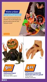 Action folder week 40 Pagina 34: Halloweenfiguur €9,95, Halloween kruipende hand met licht en geluid €4,49