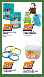 Action folder week 40 Pagina 36: Beeztees pluchen hondenspeelgoed €2,99, Beeztees chewing ribbies €1,49