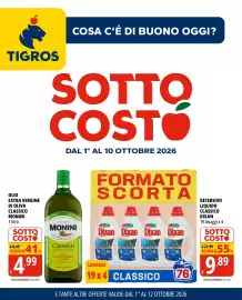 Volantino Tigros Pagina 1: Olio extra vergine di oliva classico Monini €4,99, Detersivo liquido classico Dixan €9,89