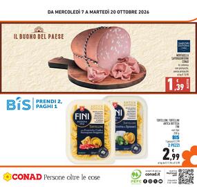 Volantino Conad Pagina 24: Tortellini Antica Bottega Fini €2,99, Mortadella Saporidintorni Conad €1,39
