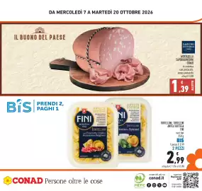 Volantino Conad Pagina 24: Tortellini Antica Bottega Fini €2,99, Mortadella Saporidintorni Conad €1,39