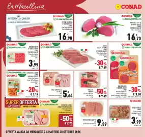 Volantino Conad Pagina 6: Fusi, sovracosce di pollo AIA €5,64, Macinato misto di suino e bovino CONAD €3,99