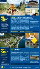 Lidl Reisen Prospekt Seite 4: Italien Südtirol €549,00, Salzburg Mühlbach am Hochkönig €429,00