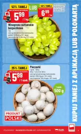 Polomarket gazetka tydzień 40 Strona 9: Pieczarki €5,99, Winogrona sułtańskie bezpestkowe €5,99