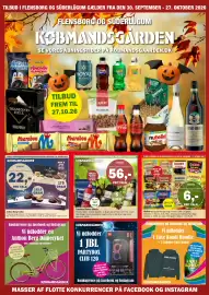 Købmandsgården tilbudsavis Side 1: Anthon Berg Tærter €22,00, Haribo Mange forskellige slags €6,00