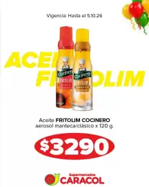 Catálogo Supermercados Caracol semana 40 Página 2: Fritolim cocinero aceite aerosol manteca/clásico €3.290,00