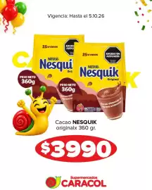 Catálogo Supermercados Caracol semana 40 Página 5: Nesquik cacao original €3.990,00