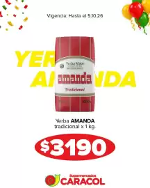 Catálogo Supermercados Caracol semana 40 Página 8: Amanda yerba mate tradicional €3.190,00