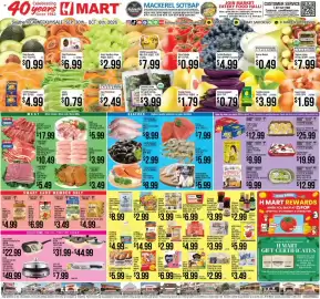 Hmart weekly ad week 40 Page 1: Tongtongbay frozen squid tube €5,99, Haio Canned Whelk €6,99