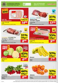 Nah&Frisch Flugblatt woche 41 Seite 8: Donauland-SCHWEIN Schnitzel von der Karreerose €9,99, Bananen €1,69