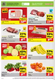 Nah&Frisch Flugblatt woche 41 Seite 8: Donauland-SCHWEIN Schnitzel von der Karreerose €9,99, Bananen €1,69
