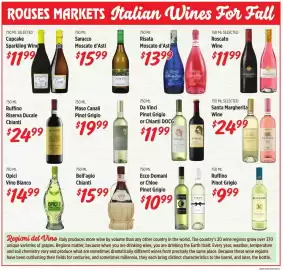Rouses weekly ad Page 5: Santa Margherita Wine €24,99, Da Vinci Pinot Grigio or Chianti DOCG €11,99