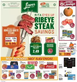 Lowes Foods weekly ad week 40 Page 1: Frito-Lay Tostitos, Fritos, Smartfood or Dip, Screamin' Sicilian Pizza