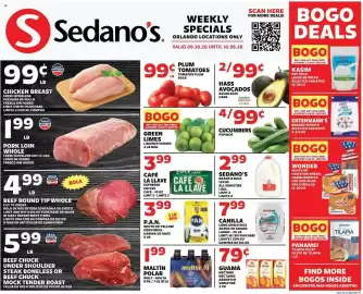 Sedano's weekly ad week 40 Page 1: Guamá Nectars €0,79, Maltín Polar €1,99