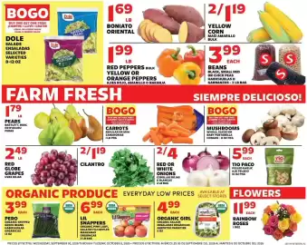 Sedano's weekly ad week 40 Page 2: Dole salads, Lil Snappers Organic Pink Lady, Gala or Fuji Apples €6,99