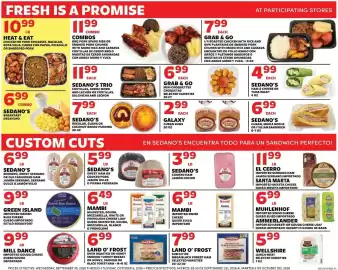 Sedano's weekly ad week 40 Page 4: Mambi cheese loaf €6,49, Sedano's bread pudding €7,99