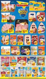 Encarte Supermercados Guanabara Página 5: Filé de merluza €18,74, Peito de Frango s/ Ossa e c/ Pele Guibon €13,95