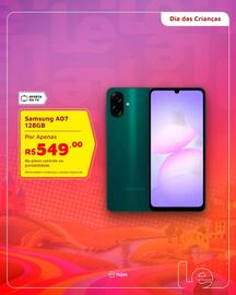 Encarte Le Biscuit semana 40 Página 4: OFERTA DA TV Samsung A07 128GB Por Apenas R$549,00 No plano controle na portabilidade