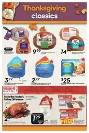 Sobeys flyer week 40 Page 22: Hayter's Farm young turkey €1,99, Piller's Boneless Smoked Ham €14,99