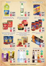 Catalog CBA Pagină 4: OLPO ulei 5L/ OLPO olaj 5L Olpe REGAL oțet 9%, 1L/ REGAL ecet 9%, 1L HAJDÚ melcişori cu 4 ouă, 1kg /