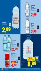 Catalog Lidl săptămâna 41 Pagină 26: Blue Zizin Apă de izvor plată €8,89, Artesia apă minerală plată €2,99