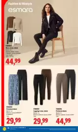 Catalog Lidl săptămâna 41 Pagină 58: Esmara pantaloni damă €44,99, Esmara pantaloni damă €29,99
