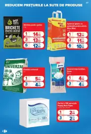 Catalog Carrefour Pagină 17: Așternut igienic cu portocală pentru pisici, Miau Miau €12,59, Rezervă mop bumbac, Zorex €4,49