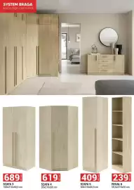 Merkury Market gazetka Strona 37: Szafa 3 100x210x60,5 cm Braga €689,00, Regał 6 58,5x210x30 cm Braga €239,00