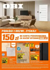 OBI gazetka Strona 1: Gres szkliwiony Denford rektyfikowany €39,99, Drzwi zewnętrzne Alicante €1.199,00