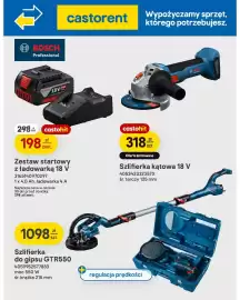 Castorama gazetka Strona 13: Szlifierka do gipsu GTR550 Bosch €1.098,00, Zestaw startowy z ładowarką Bosch €198,00