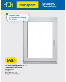 Castorama gazetka Strona 8: Okno trzyszybowe PCV rozwierno-uchylne €648,00