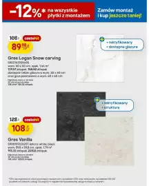 Castorama gazetka Strona 18: Gres Logan Snow carving €89,98, Gres Vanilla €108,00