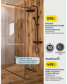 Castorama gazetka Strona 12: Kabina prysznicowa walk-in otwarta Ledava 120 cm GoodHome €498,00