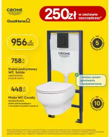 Castorama gazetka Strona 14: Zestaw stelaż podtynkowy Wc Solido przycisk czarny Grohe + miska Wc Cavally GoodHome €956,00