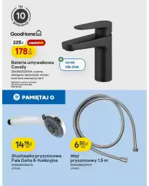 Castorama gazetka Strona 16: Bateria umywalkowa Cavally GoodHome €178,00, Słuchawka prysznicowa Fala Delta 5-funkcyjna €14,98