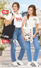 Netto gazetka tydzień 40 Strona 5: 15: T-shirt damski (2 rodzaje) rozm. S-L 1 szt. 100% BAWEŁNY DogMOM 12- Torba bawełniana